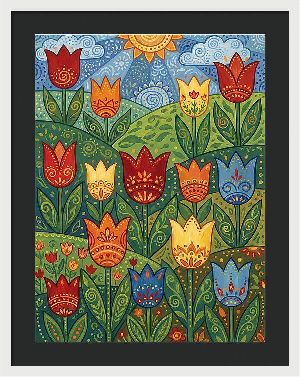 Vibrant Tulip Garden
