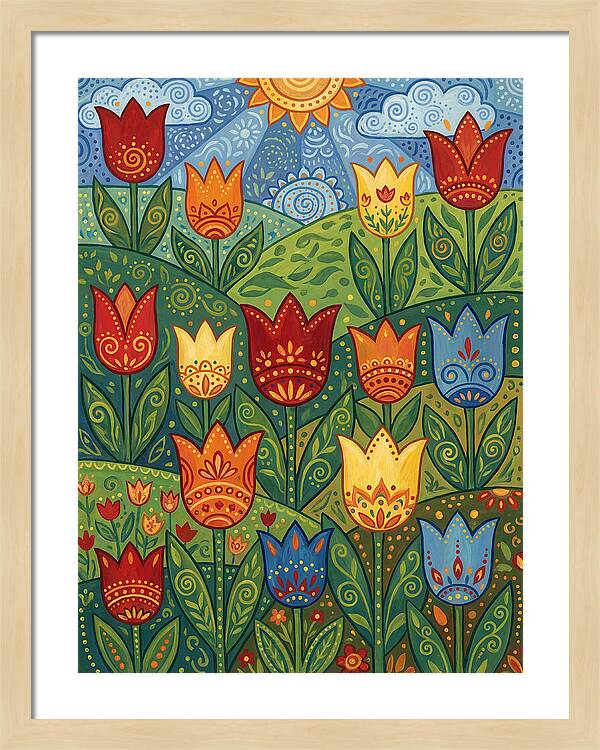 Vibrant Tulip Garden