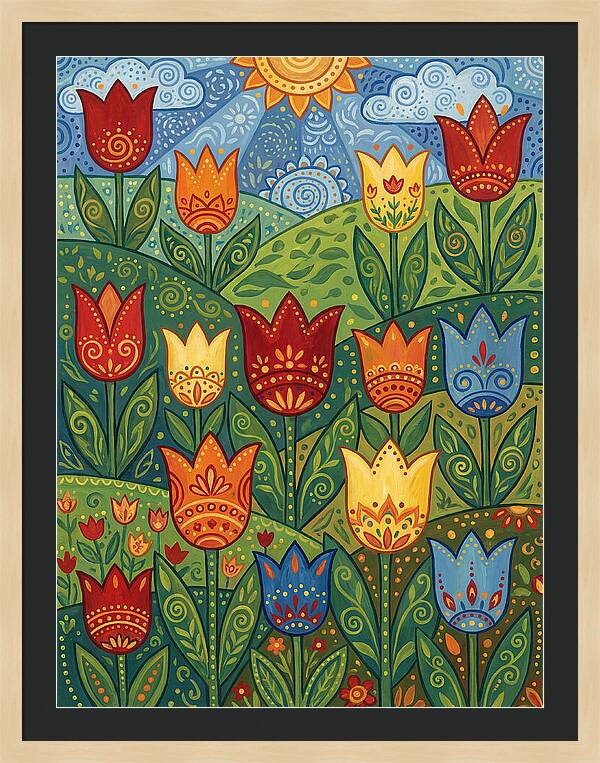Vibrant Tulip Garden