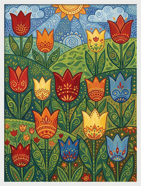Vibrant Tulip Garden