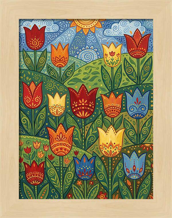 Vibrant Tulip Garden