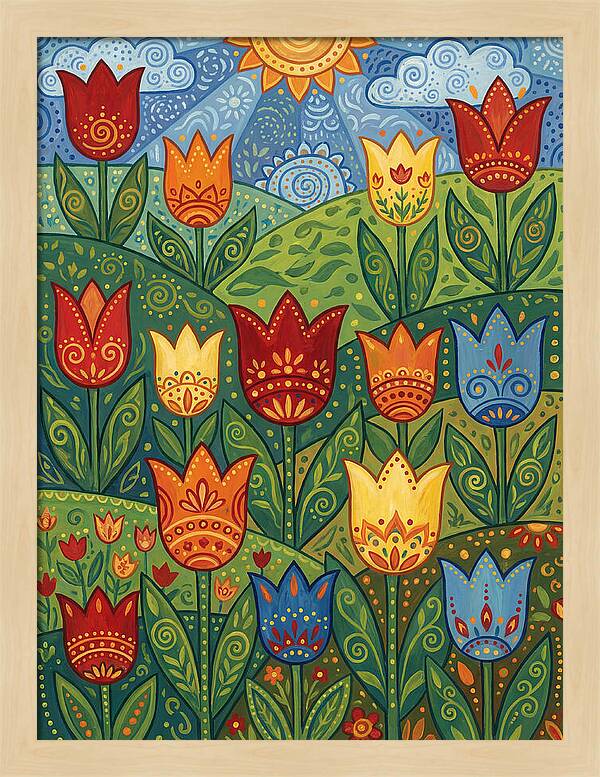 Vibrant Tulip Garden