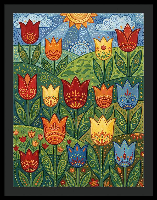 Vibrant Tulip Garden