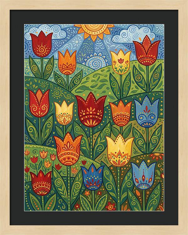 Vibrant Tulip Garden