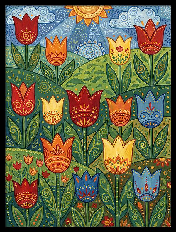 Vibrant Tulip Garden