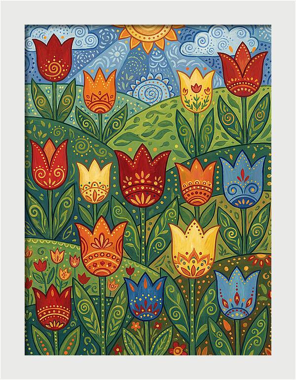 Vibrant Tulip Garden
