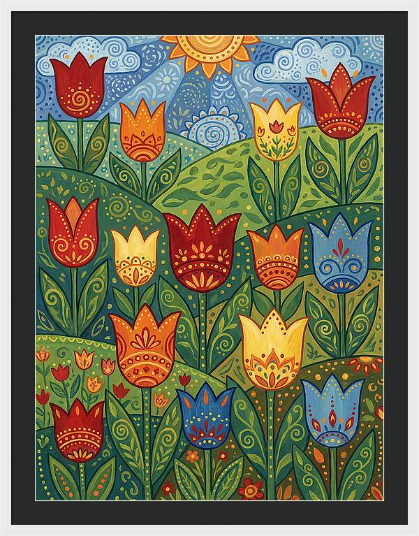 Vibrant Tulip Garden