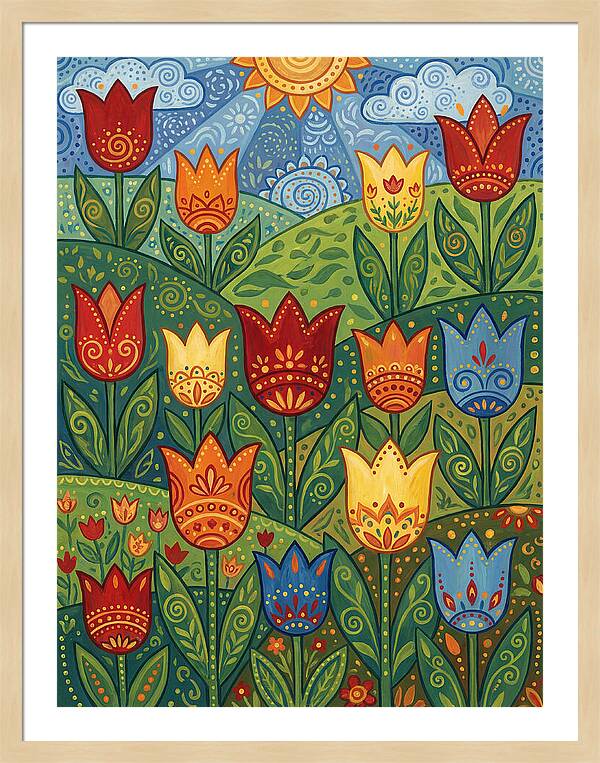 Vibrant Tulip Garden