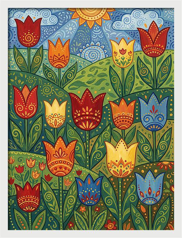 Vibrant Tulip Garden