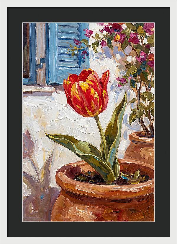 Vibrant Tulip In Mediterranean Setting