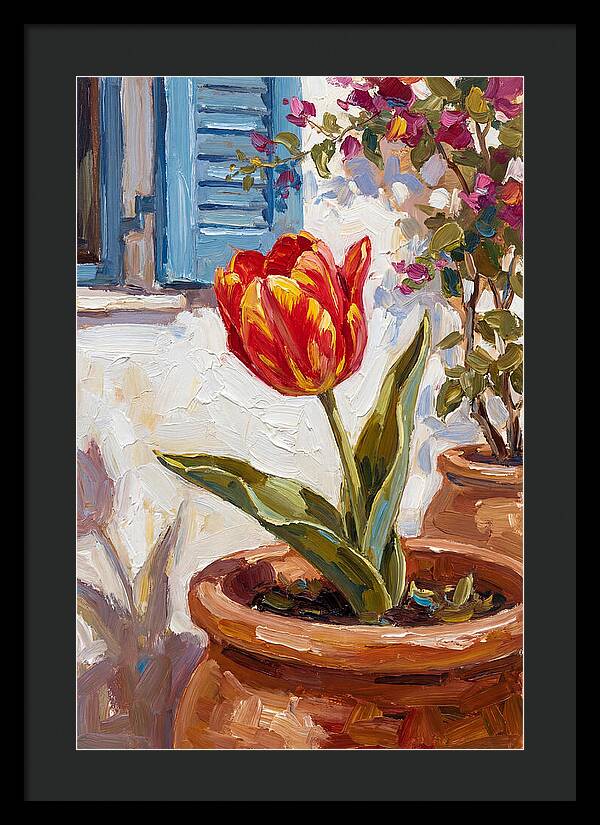 Vibrant Tulip In Mediterranean Setting