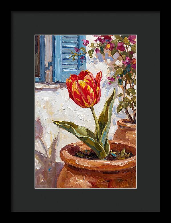 Vibrant Tulip In Mediterranean Setting