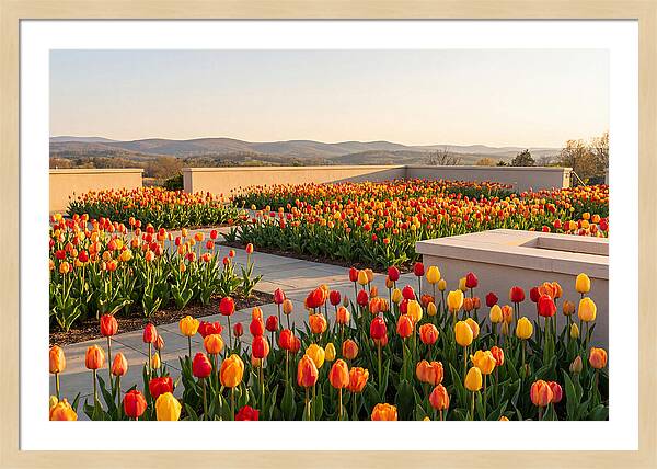 Vibrant Tulips In Spring Garden