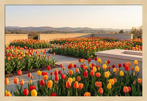 Vibrant Tulips In Spring Garden