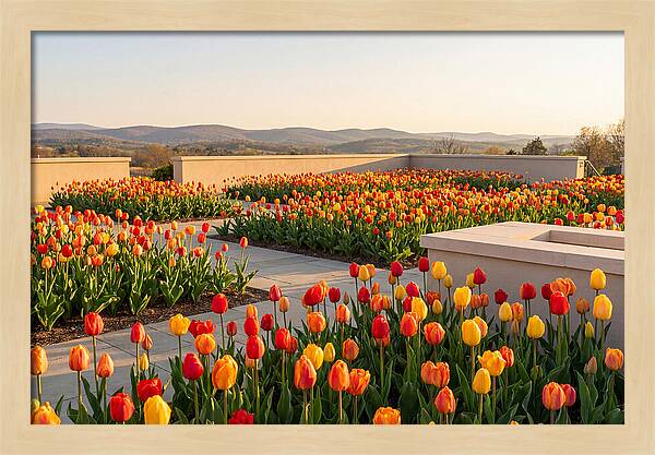 Vibrant Tulips In Spring Garden