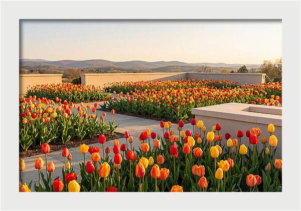 Vibrant Tulips In Spring Garden