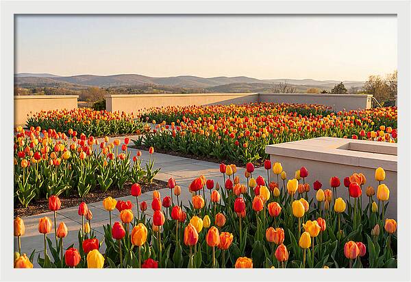 Vibrant Tulips In Spring Garden