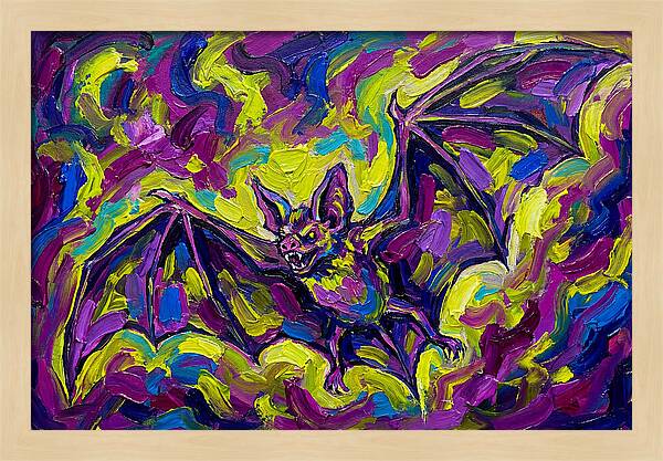 Vibrant Vampire Bat In Flight