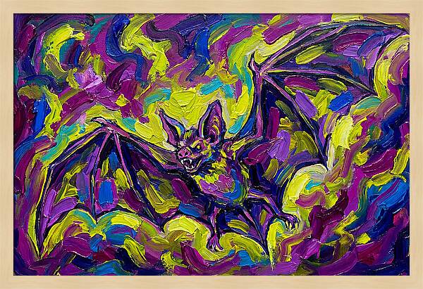 Vibrant Vampire Bat In Flight