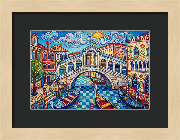 Vibrant Venice Bridge Scene