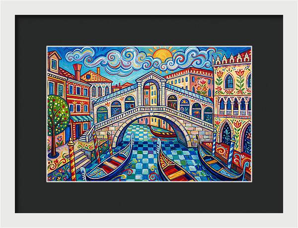 Vibrant Venice Bridge Scene