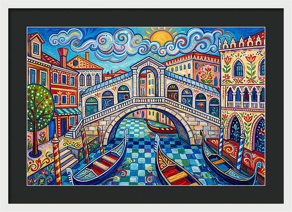 Vibrant Venice Bridge Scene