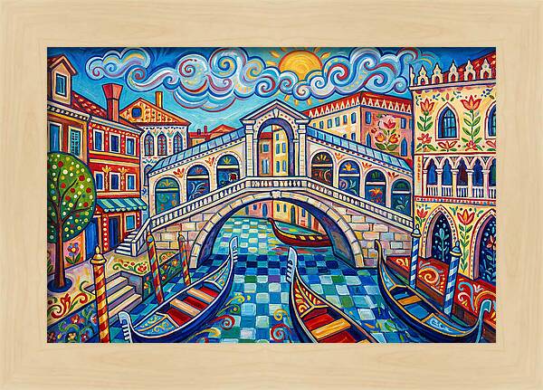 Vibrant Venice Bridge Scene