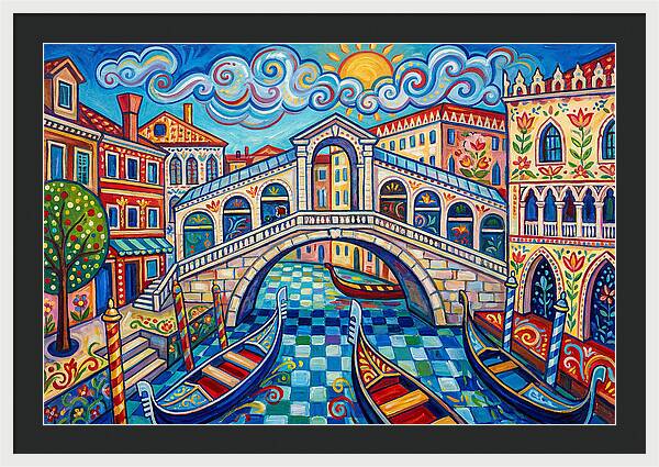 Vibrant Venice Bridge Scene