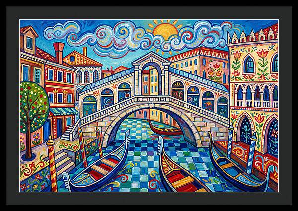 Vibrant Venice Bridge Scene