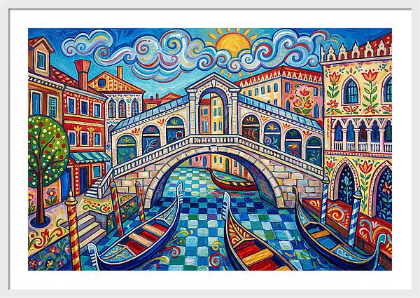 Vibrant Venice Bridge Scene