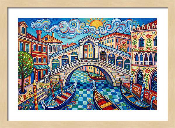 Vibrant Venice Bridge Scene