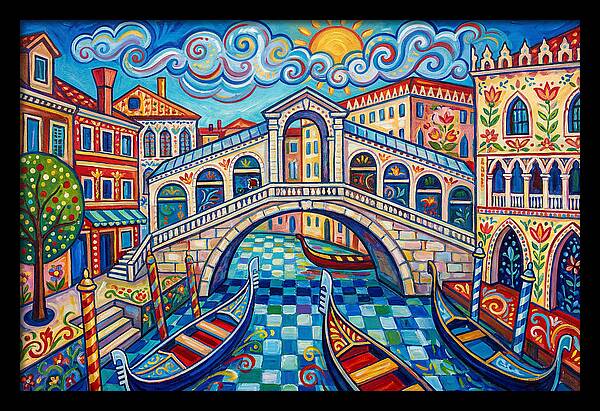 Vibrant Venice Bridge Scene