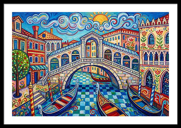 Vibrant Venice Bridge Scene