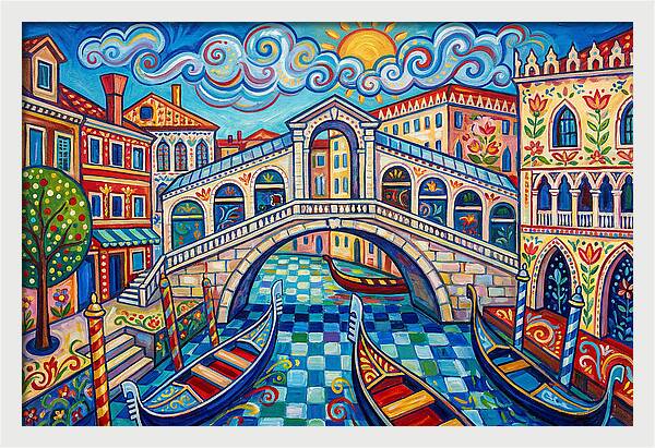 Vibrant Venice Bridge Scene