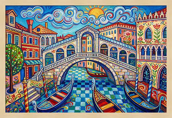 Vibrant Venice Bridge Scene