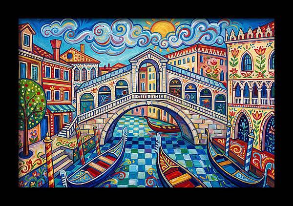 Vibrant Venice Bridge Scene