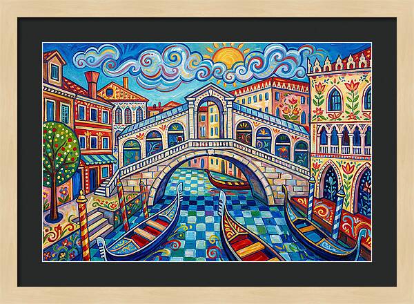 Vibrant Venice Bridge Scene