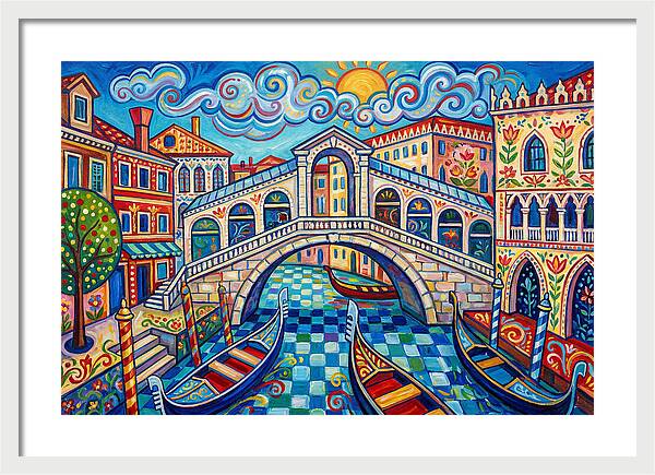 Vibrant Venice Bridge Scene