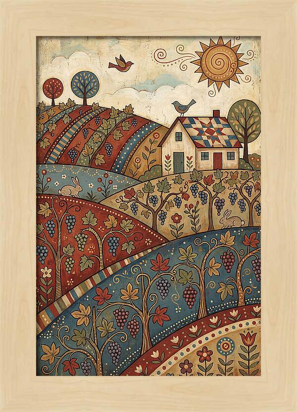 Vibrant Vineyard Landscape