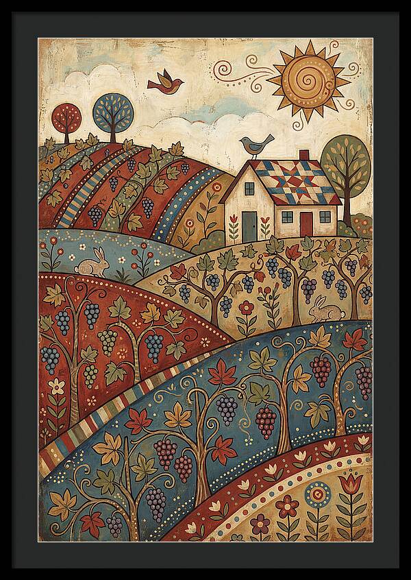 Vibrant Vineyard Landscape