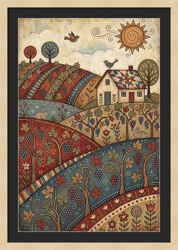 Vibrant Vineyard Landscape