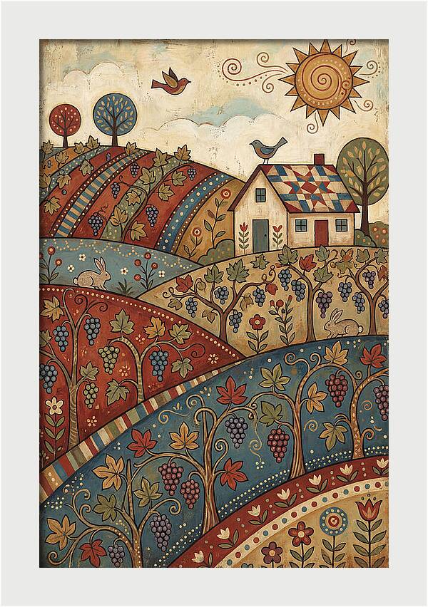 Vibrant Vineyard Landscape