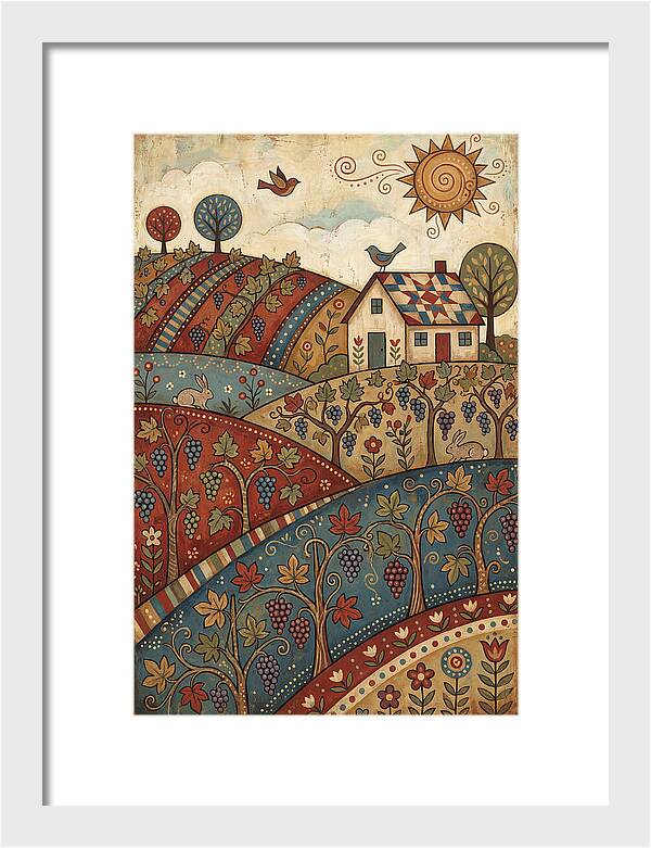 Vibrant Vineyard Landscape