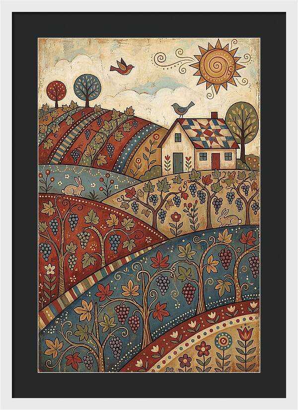 Vibrant Vineyard Landscape