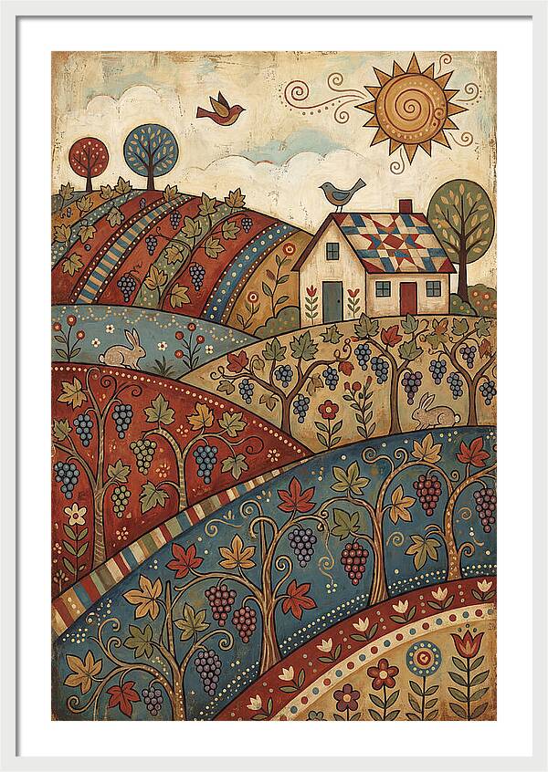 Vibrant Vineyard Landscape