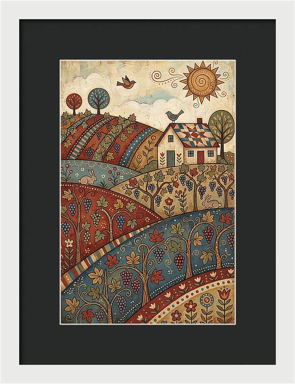 Vibrant Vineyard Landscape