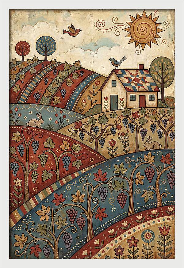 Vibrant Vineyard Landscape