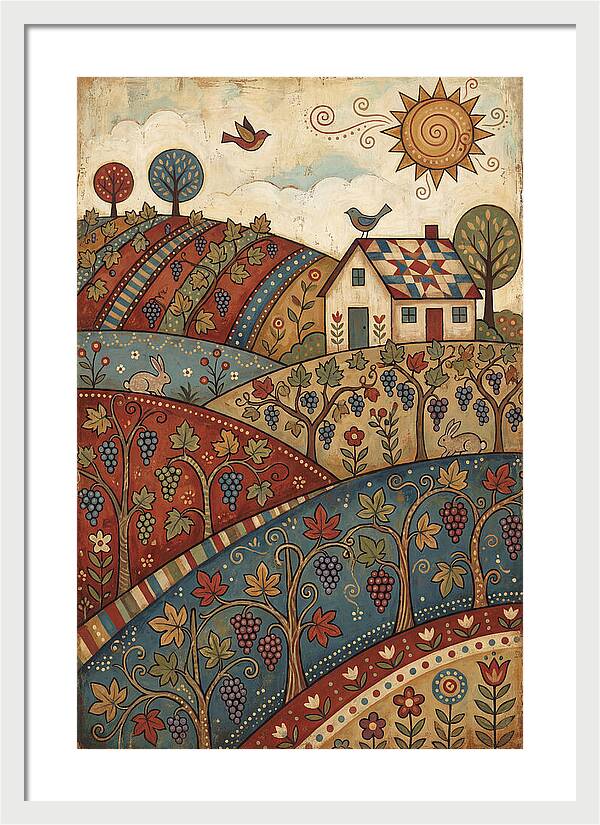 Vibrant Vineyard Landscape