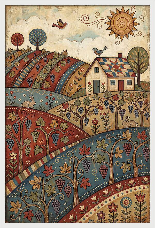 Vibrant Vineyard Landscape