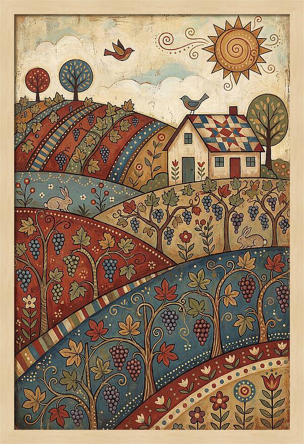 Vibrant Vineyard Landscape